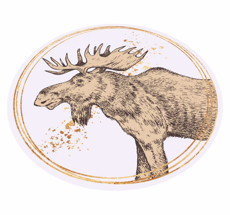 Trukket elg med flekker etnisk vinyl teppe - Tenstickers