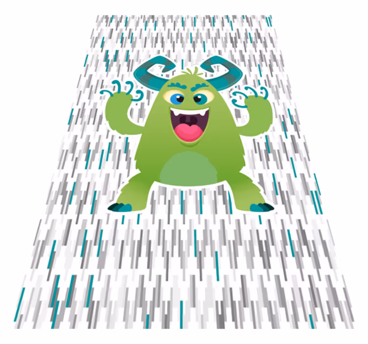 Søt monstertroll armer ut etnisk vinyl teppe - Tenstickers