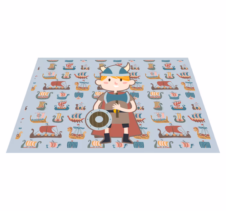 Vikingskip og viking vinyl teppe - Tenstickers