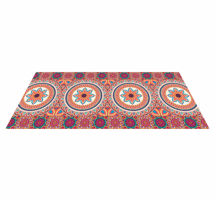 Fargerikt mandala lappeteppeteppe - Tenstickers