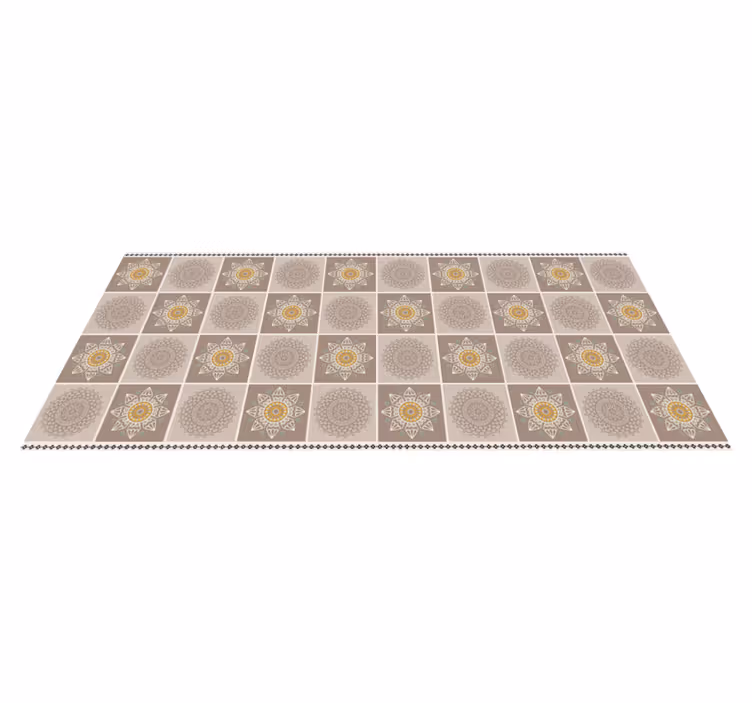 Beige farger mandala fliseteppe - Tenstickers