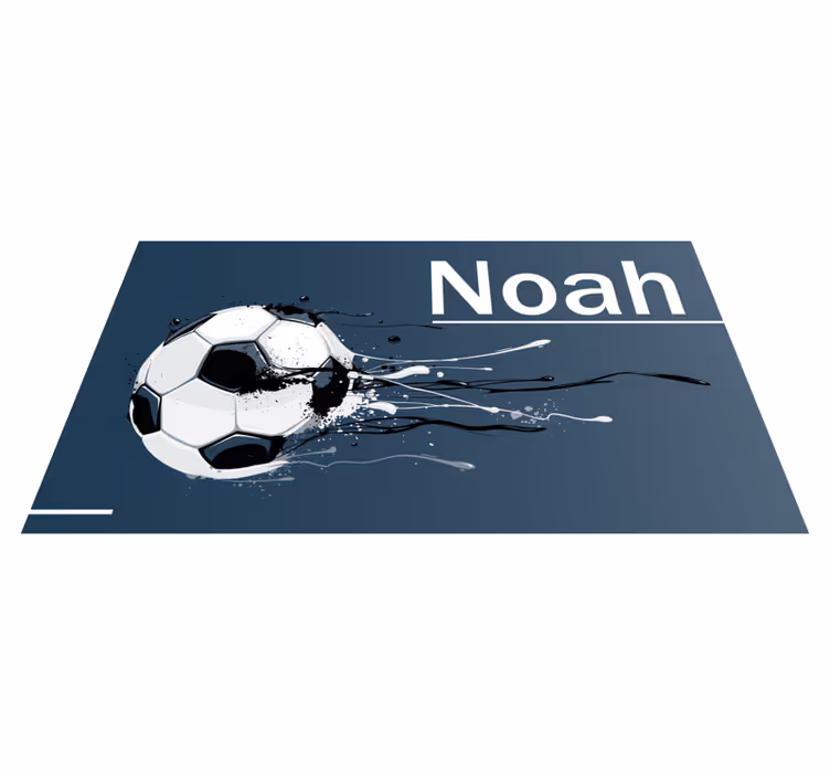 Kule barn personlig fotball vinyl teppe - Tenstickers