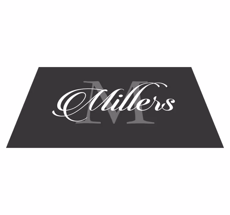 Elegant tilpasset og initial vinyl teppe soverom - Tenstickers