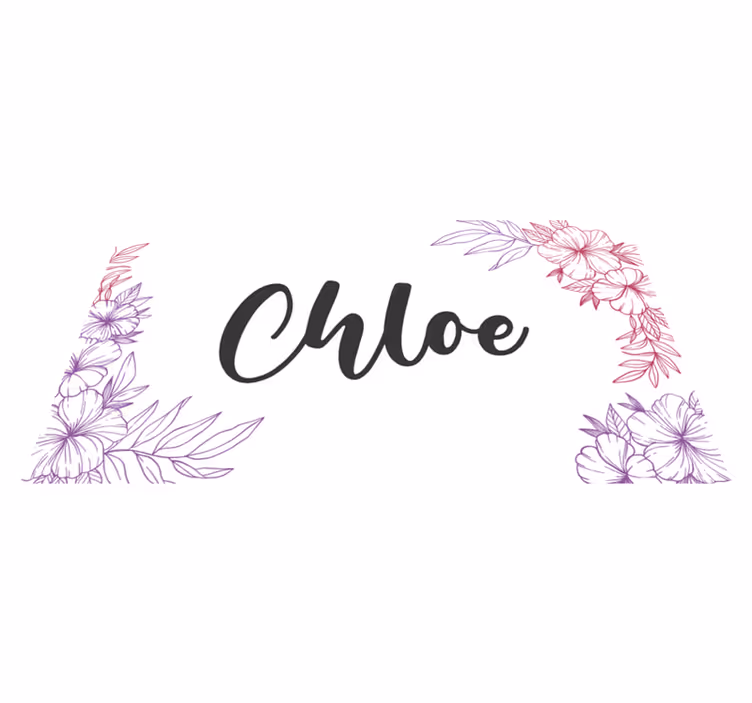 Blomster tilpasset navn vinyl teppe ungdom - Tenstickers