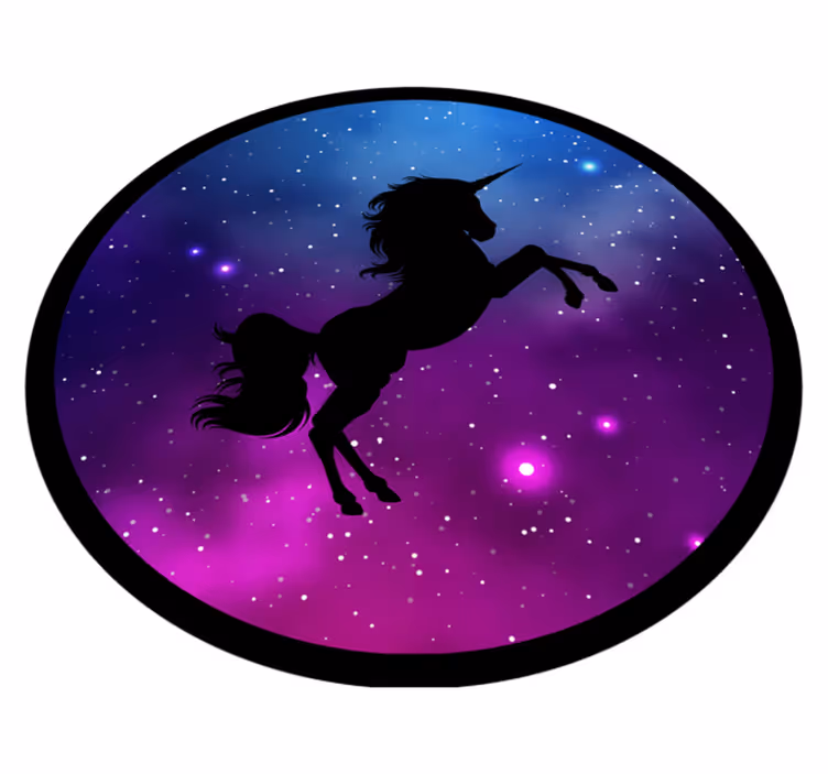 Kids space unicorn majestetiske vinyl teppe - Tenstickers