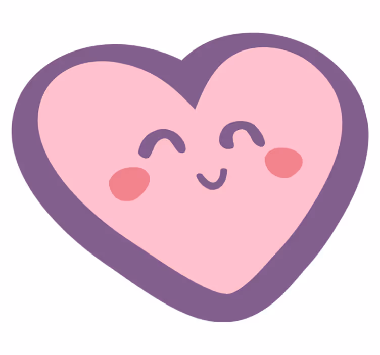 Barn rosa happy heart barn vinyl teppe - Tenstickers
