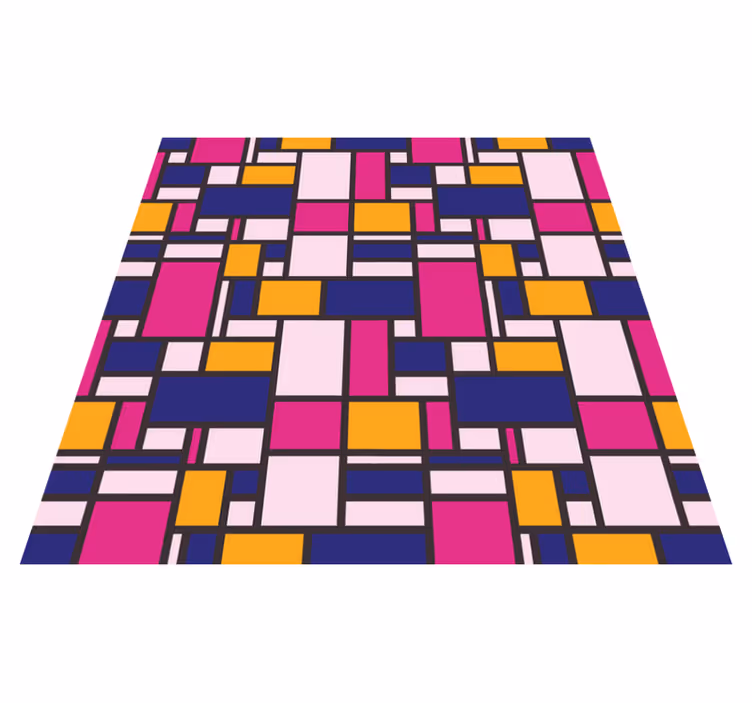 Fargerike blokker vinyl teppe geometrisk - Tenstickers