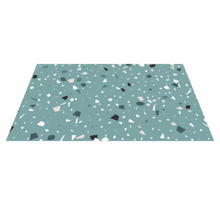 Akvamarin terrazzo vinyl teppe - Tenstickers