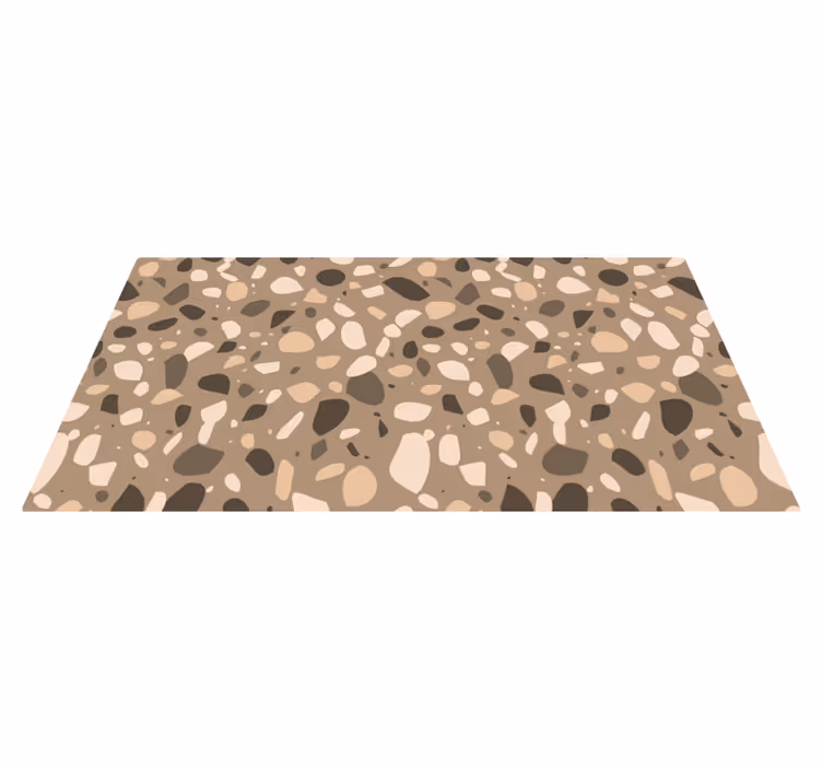 Brun klassisk terrazzo tekstur vinyl teppe - Tenstickers