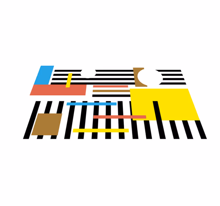 Fargerike stripete mønstre vinyl teppe moderne - Tenstickers