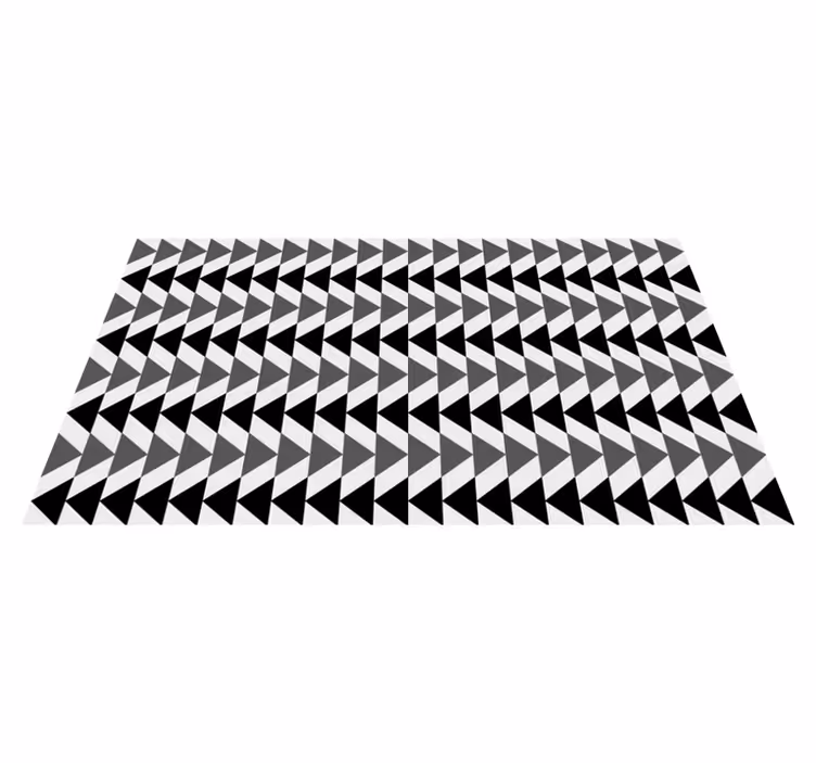 Grått trekantet mønster vinyl teppe geometrisk - Tenstickers