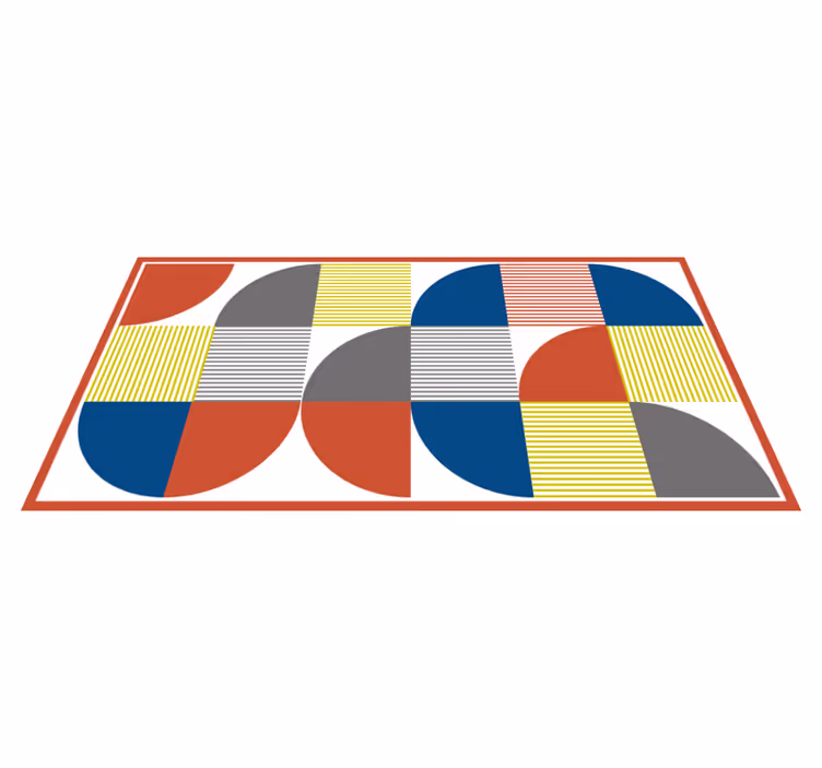 Livlige abstrakte figurer vinyl teppe geometrisk - Tenstickers