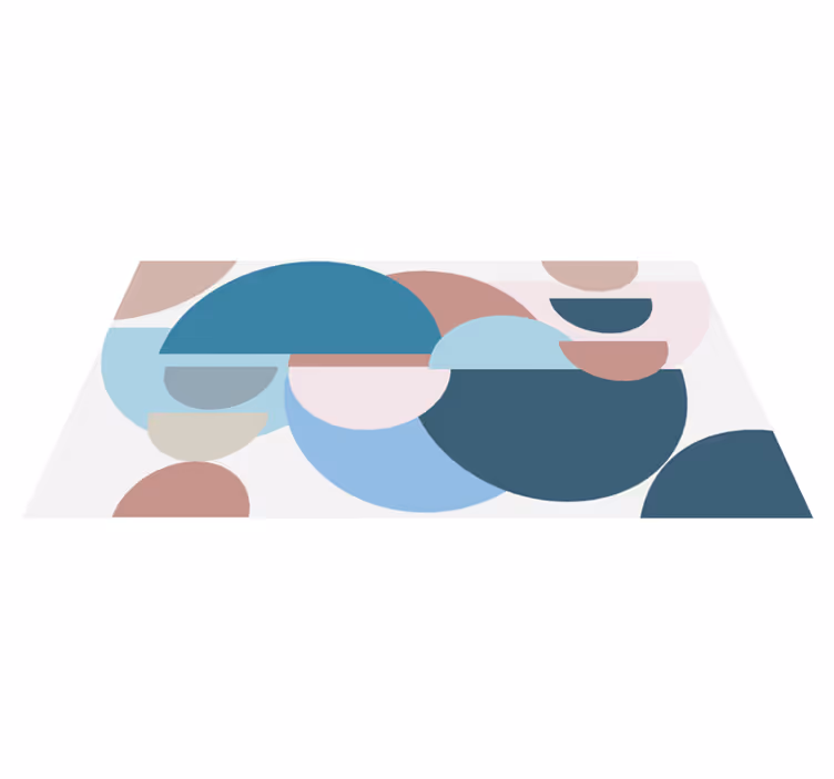 Sober blue nordic cercles nordisk vinyl teppe - Tenstickers