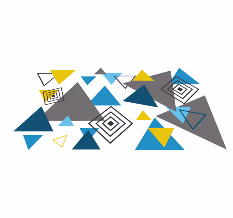 Abstrakt trekantmønster vinyl teppe geometrisk - Tenstickers