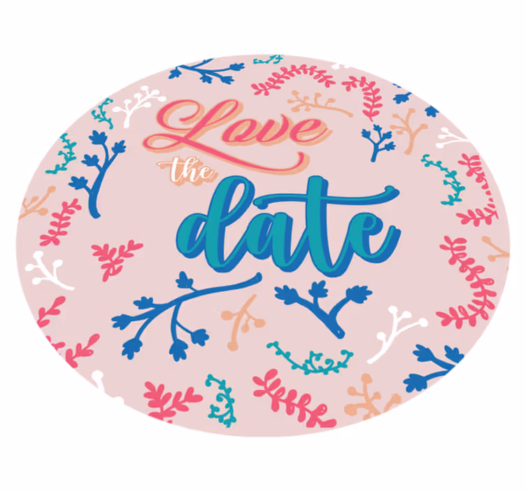Elsker datoen rosa tilpasset vinyl teppe - Tenstickers
