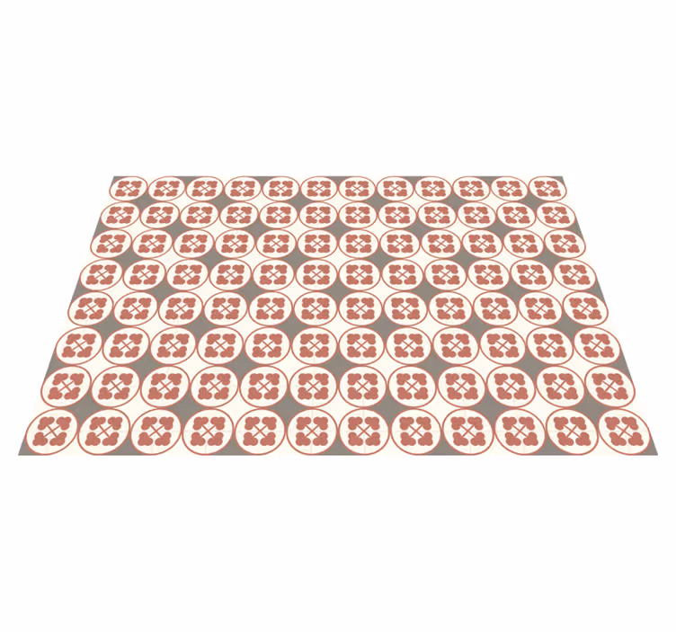 Pastell oransje og beige fliser vinyl teppe - Tenstickers