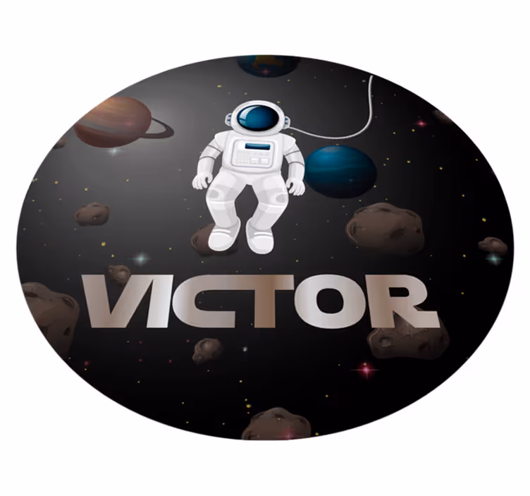 Planeter i svart med navn tilpasset vinyl teppe - Tenstickers