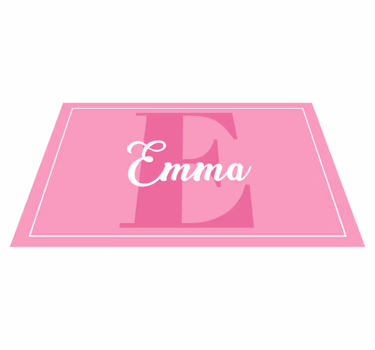 Rosa design med initialer Vinyl teppe flere barn - Tenstickers