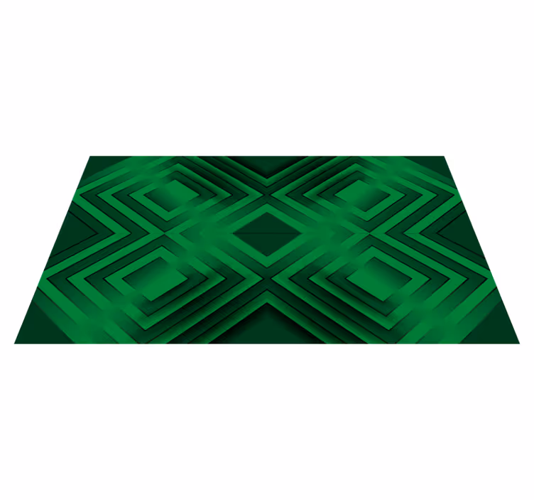 Grønt grått svart mosaikk vinyl teppe - Tenstickers