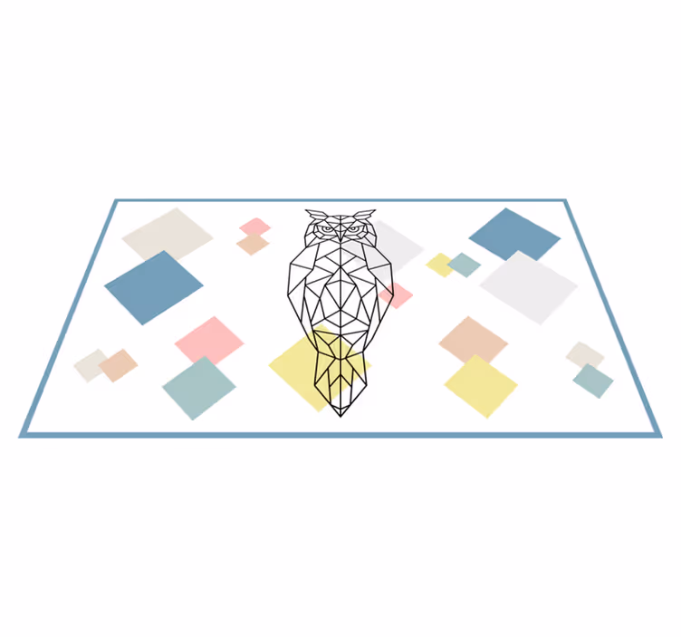 Ugleprint på geometriske former nordisk vinyl teppe - Tenstickers