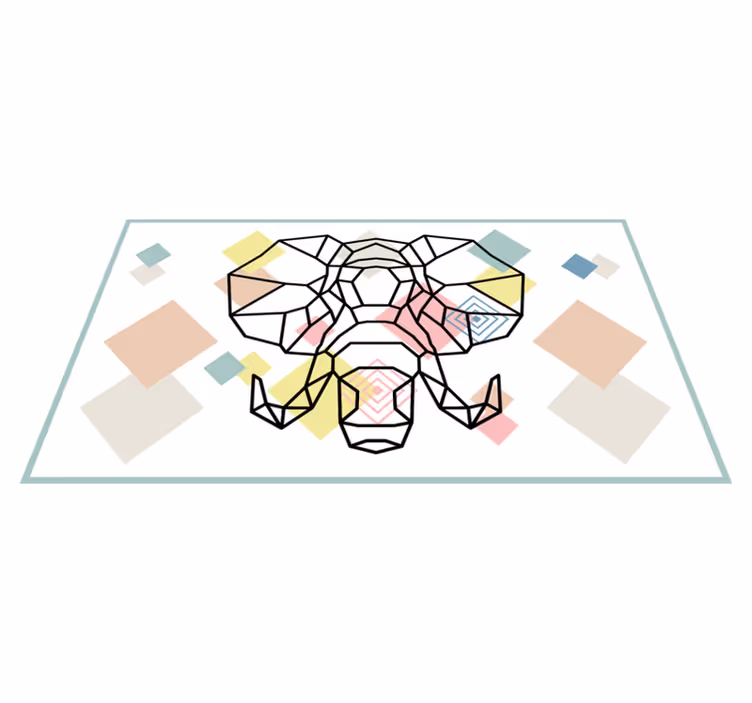 Origami elefanthode vinyl teppe moderne - Tenstickers