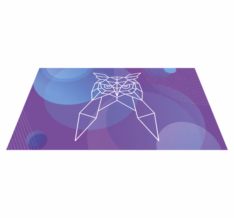 Geometrisk uglekunst vinyl teppe dyr - Tenstickers