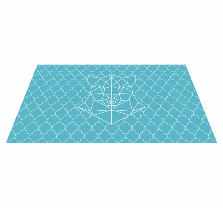 Geometrisk bjørnedesign vinyl teppe dyr - Tenstickers