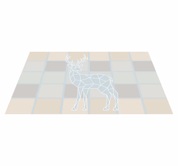 Origami hjortmotiv vinyl teppe dyr - Tenstickers