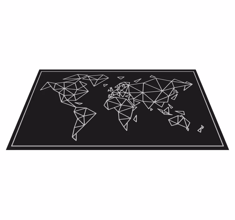 Geometrisk illustrasjon vinyl teppe verdenskart - Tenstickers