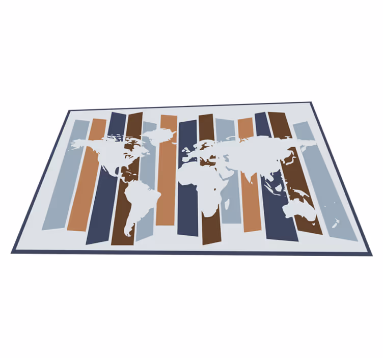 Abstrakt stripemotiv vinyl teppe verdenskart - Tenstickers