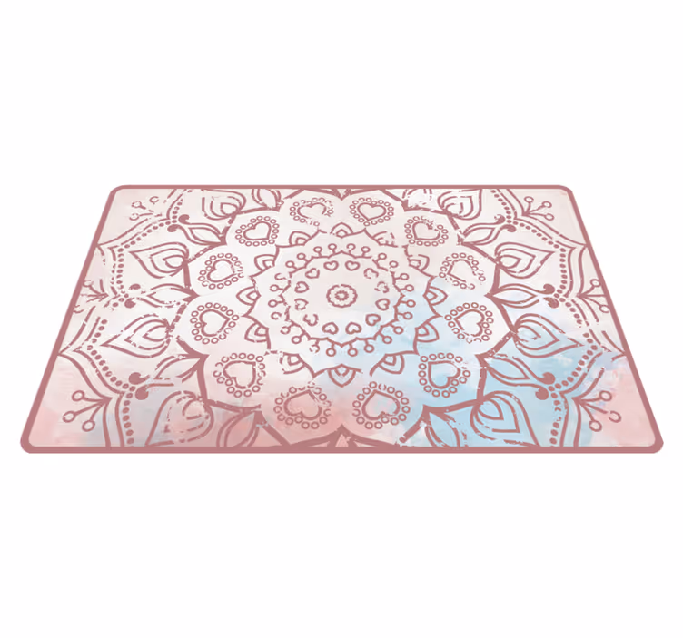 Tegnet mandala pastellfarger mandala vinyl teppe - Tenstickers