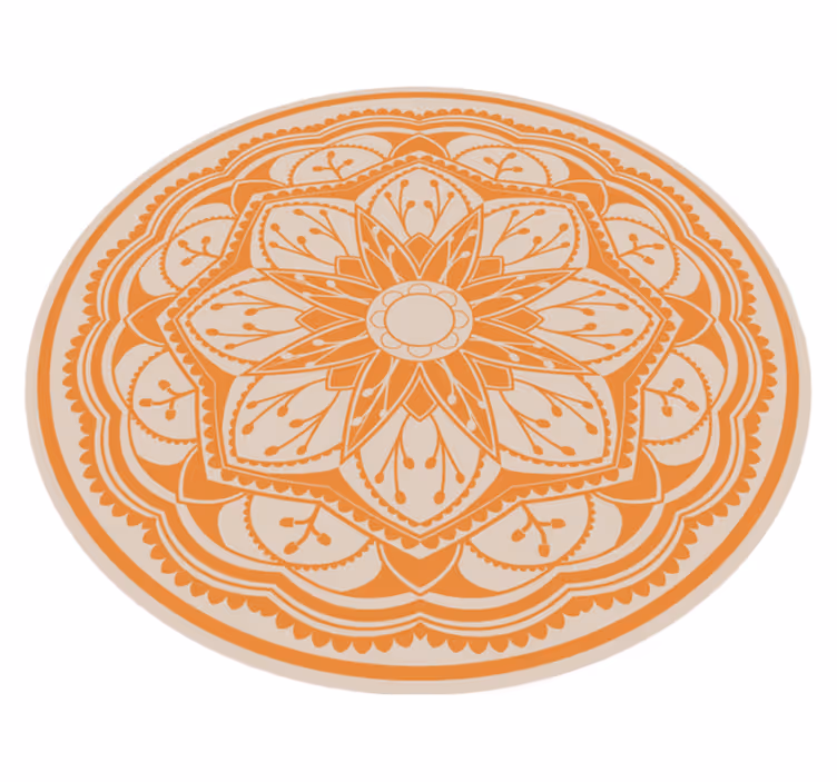 Elegant rundt motiv vinyl teppe mandala - Tenstickers