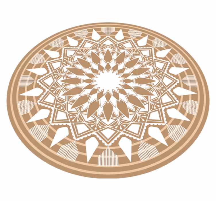 Naturlig stort mandala sirkulært mandala vinyl teppe - Tenstickers
