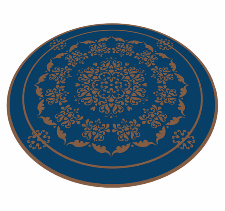 Elegant rundt mønster vinyl teppe mandala - Tenstickers
