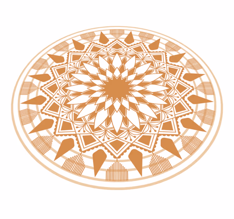 Naturlige farger stort mandala vinyl teppe - Tenstickers