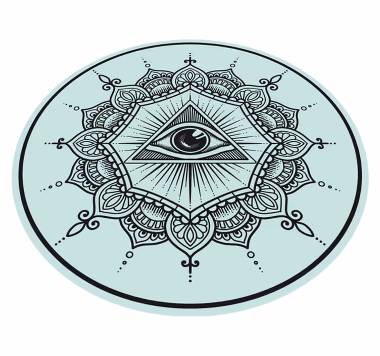 Blå øye formet mandala vinyl teppe - Tenstickers