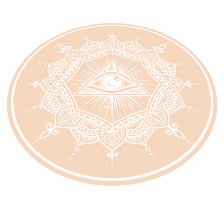 Altseende beige øye vinyl teppe mandala - Tenstickers