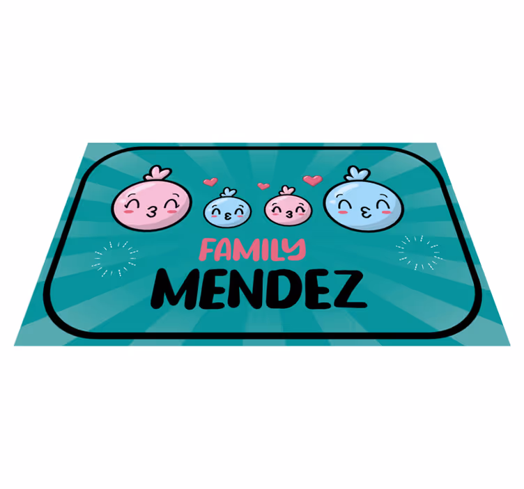 Vannballonger med familienavn vinyl teppe mottak - Tenstickers
