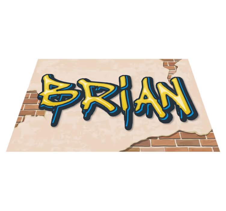 Navn på graffitistil vinyl teppe ungdom - Tenstickers