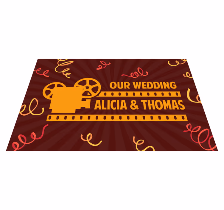 Hollywood bryllup personlig vinyl teppe - Tenstickers