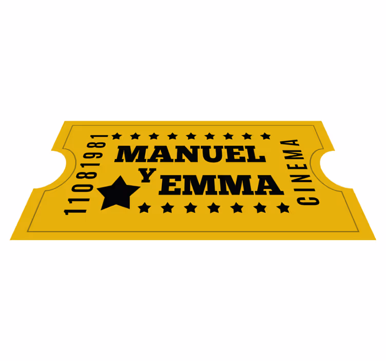Retro billett kino personlig vinyl teppe - Tenstickers