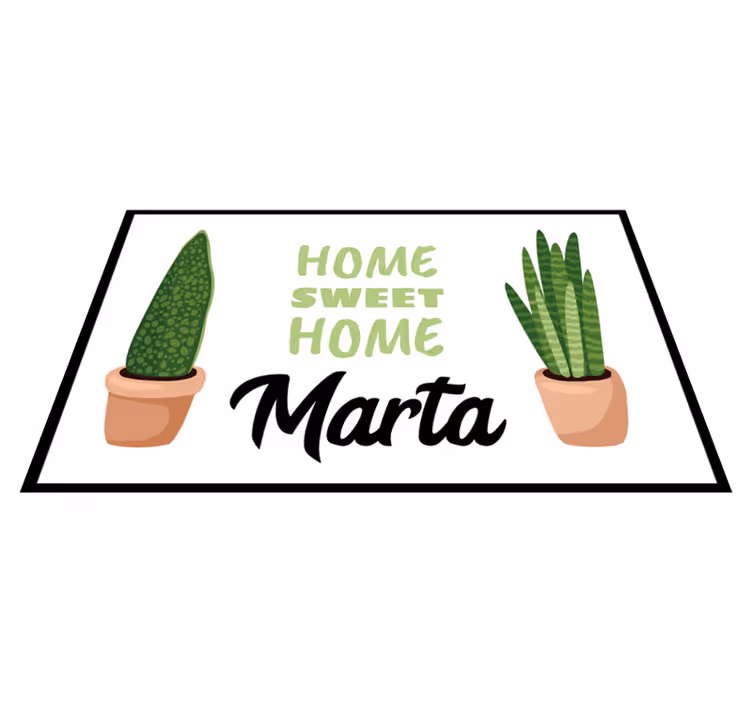 Blomsterpotte personlig vinyl teppe - Tenstickers