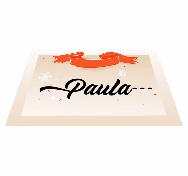 Beige design tilpasset navn Jul vinyl teppe - Tenstickers