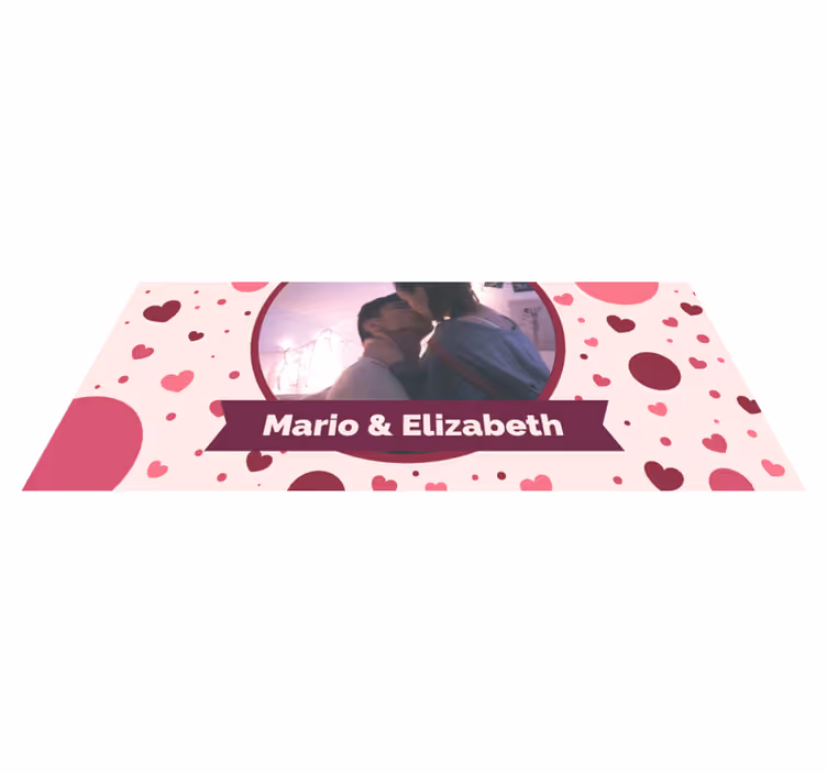 Bilde med hjerter personlig vinyl teppe - Tenstickers