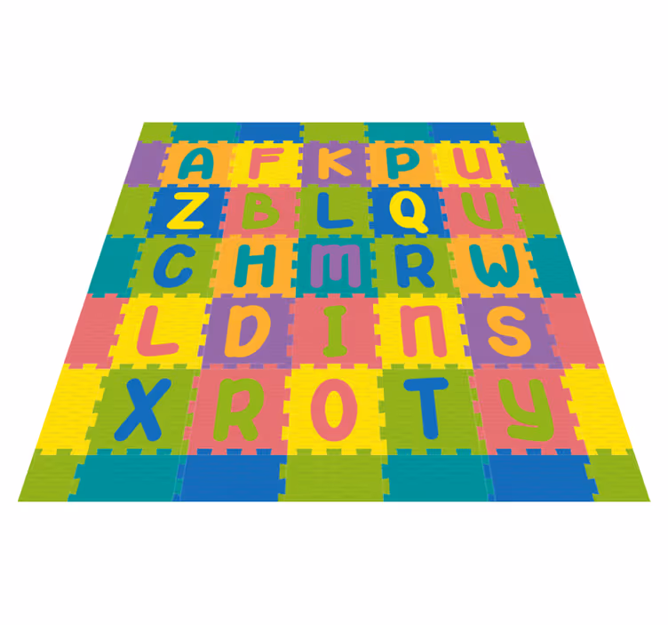 Gummi imitasjon med bokstaver baby lekematte - Tenstickers