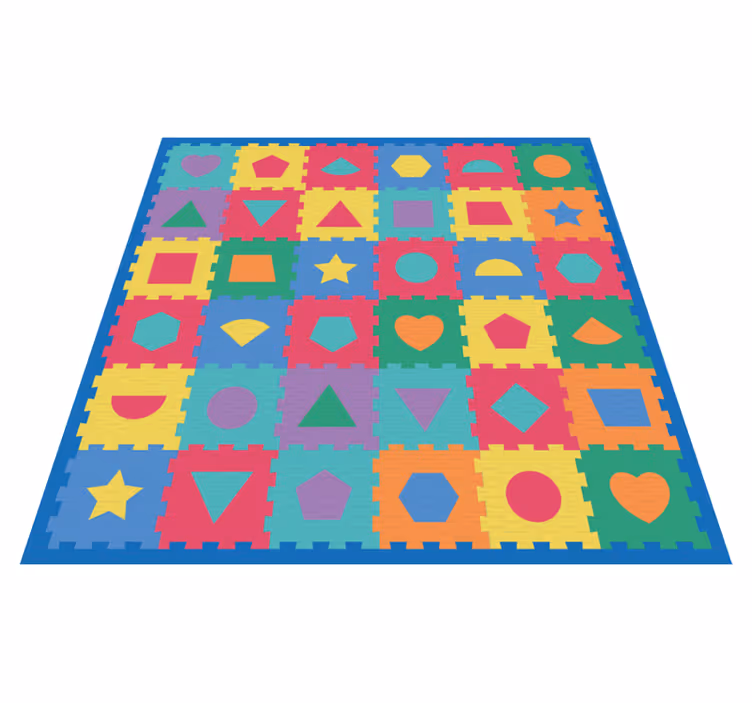 Geometrisk gummi imitasjon baby lekematte - Tenstickers