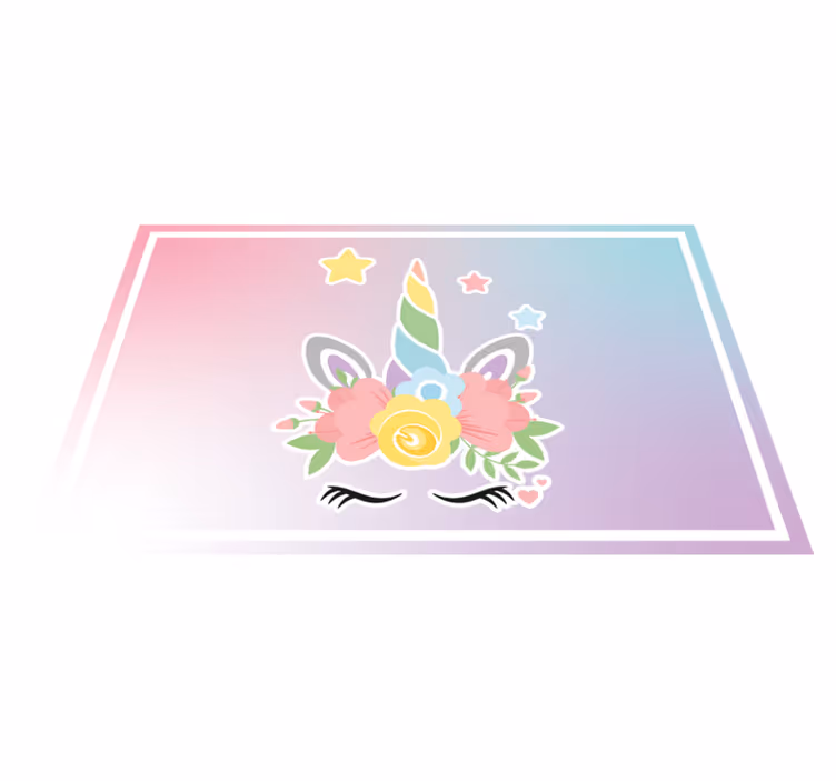 Enhjørning med blomster baby lekematte - Tenstickers