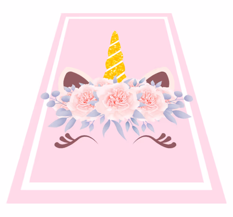Enhjørning blomstermagi vinyl teppe spedbarn - Tenstickers