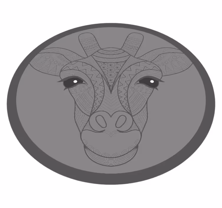 Grå sjiraffdesign vinyl teppe dyr - Tenstickers