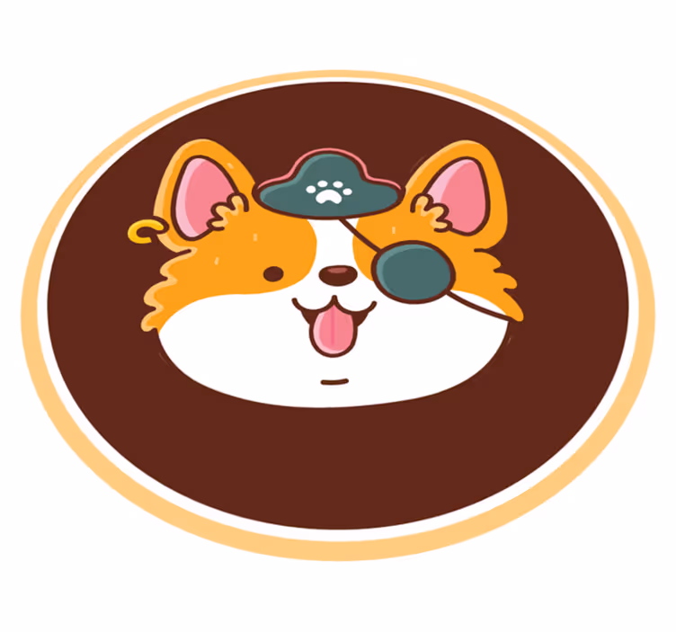 Corgi kaptein emblem vinyl teppe moderne - Tenstickers